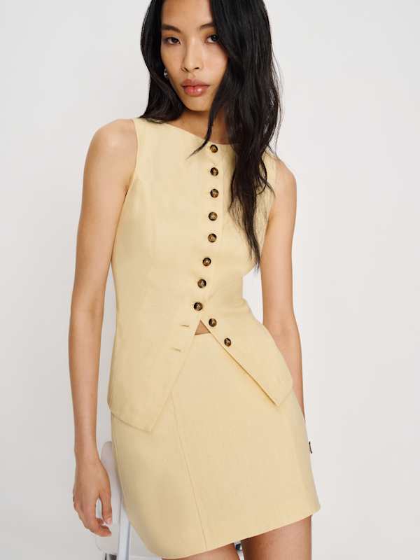 Lina Linen Two Piece - Parmesan